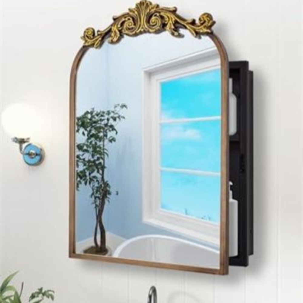 Elegant Gold and Black Wall Mirror